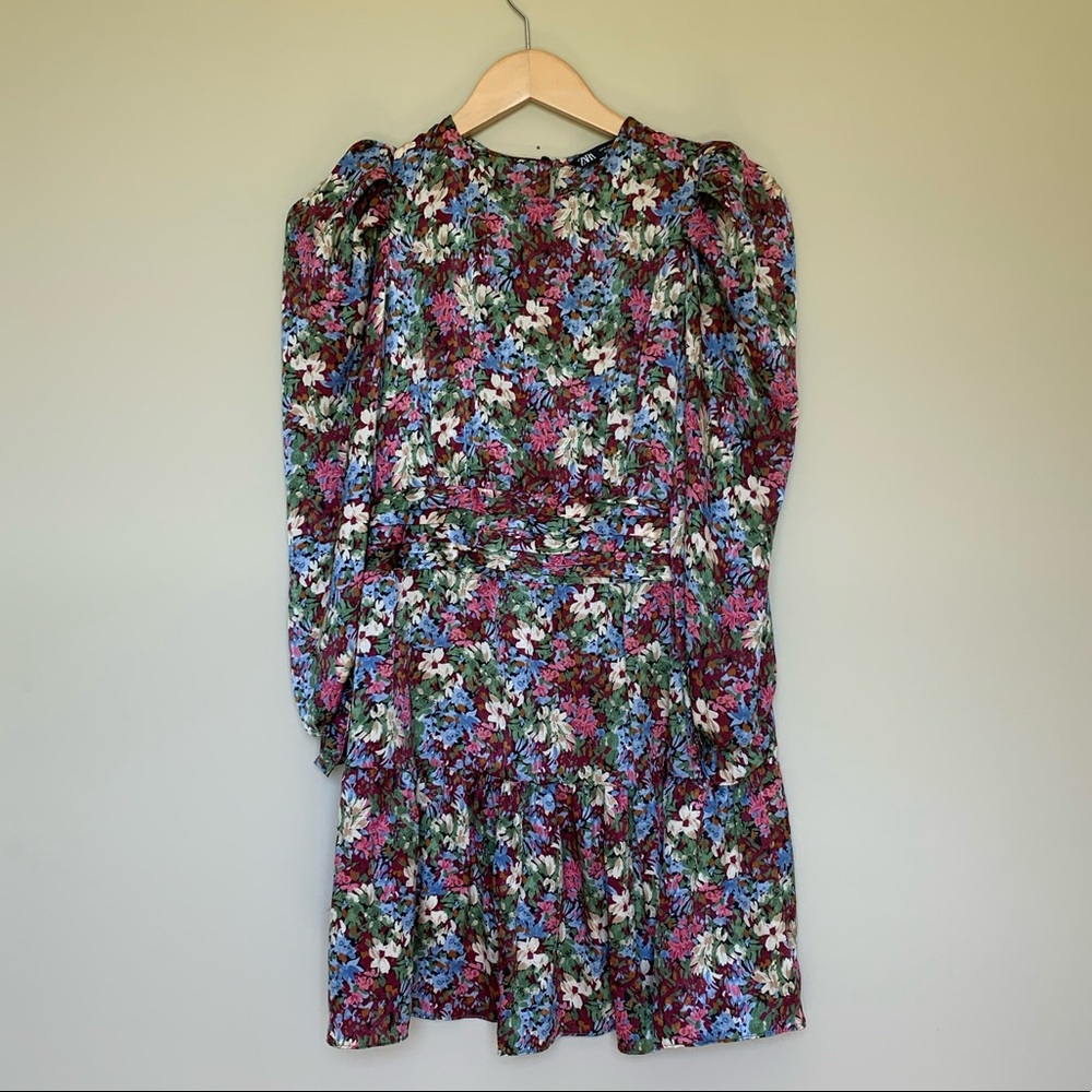 Zara floral fit and flare dress sz S